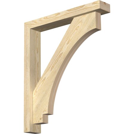 Ekena Millwork Imperial Block Rough Sawn Bracket w/ Offset Brace, Douglas Fir, 4"W x 24"D x 28"H BKT0402X24X28IMP05RDF